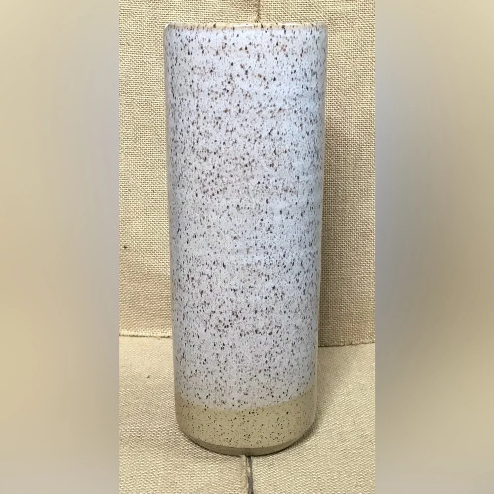Wizard Of Clay Pottery Tall Cylinder Vase Neutral Cottagecore Minimalist Rustic